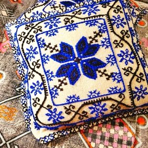 Mexican handmade embroidered pillows set of 2